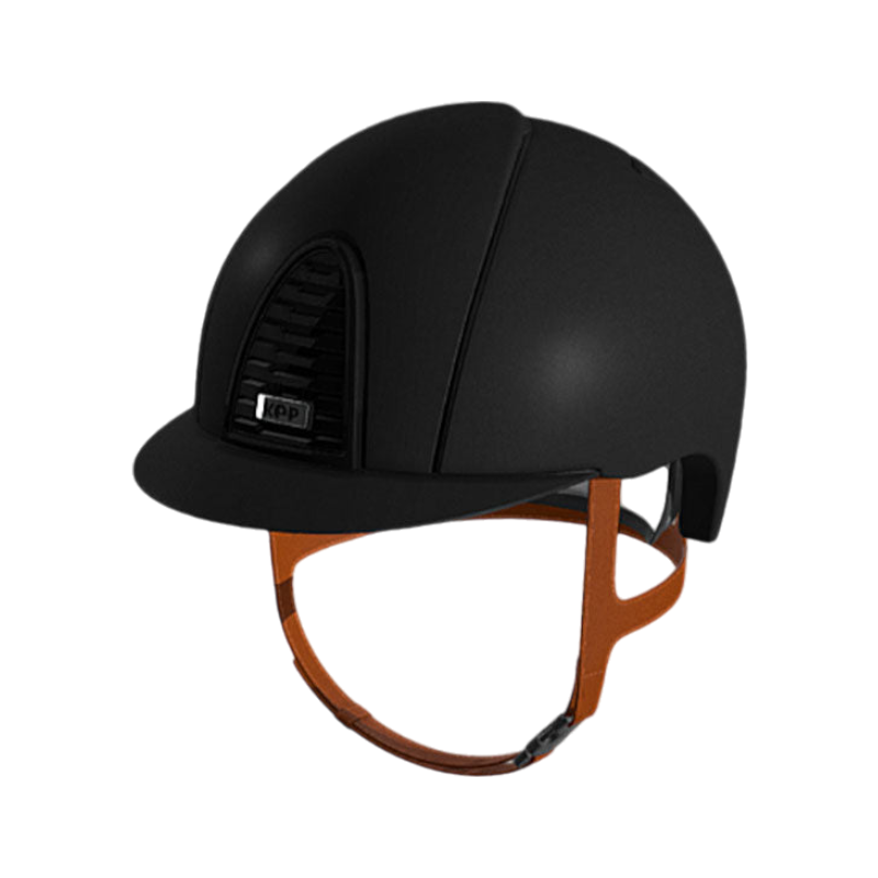 KEP - Cromo 2.0 riding helmet matt black beige chin strap standard visor