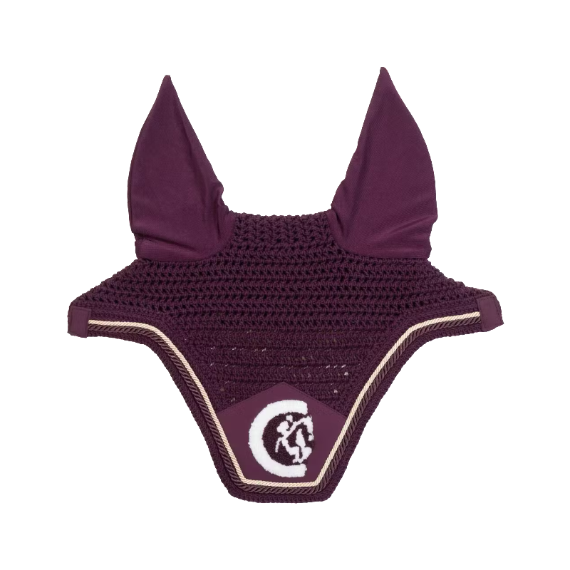 Kentucky Horsewear - Wellington 3D Logo Rope Noise-Reducing Horse Ear Net Purple | - Ohlala