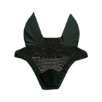 Kentucky Horsewear - Wellington Velvet Pearls noise-cancelling horse ear bonnet pine green | - Ohlala