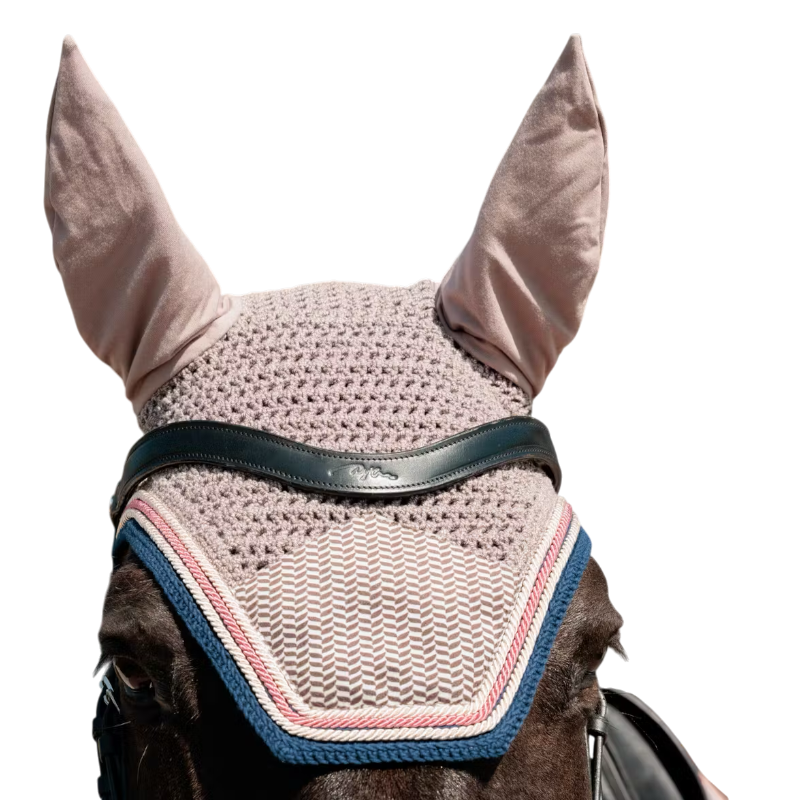 Kentucky Horsewear - Bonnet pour chevaux pied de poule bordeaux/ navy | - Ohlala