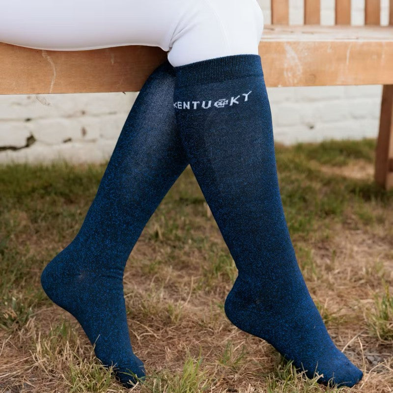 Kentucky Horsewear - Chaussettes d'équitation Glitter marine x3