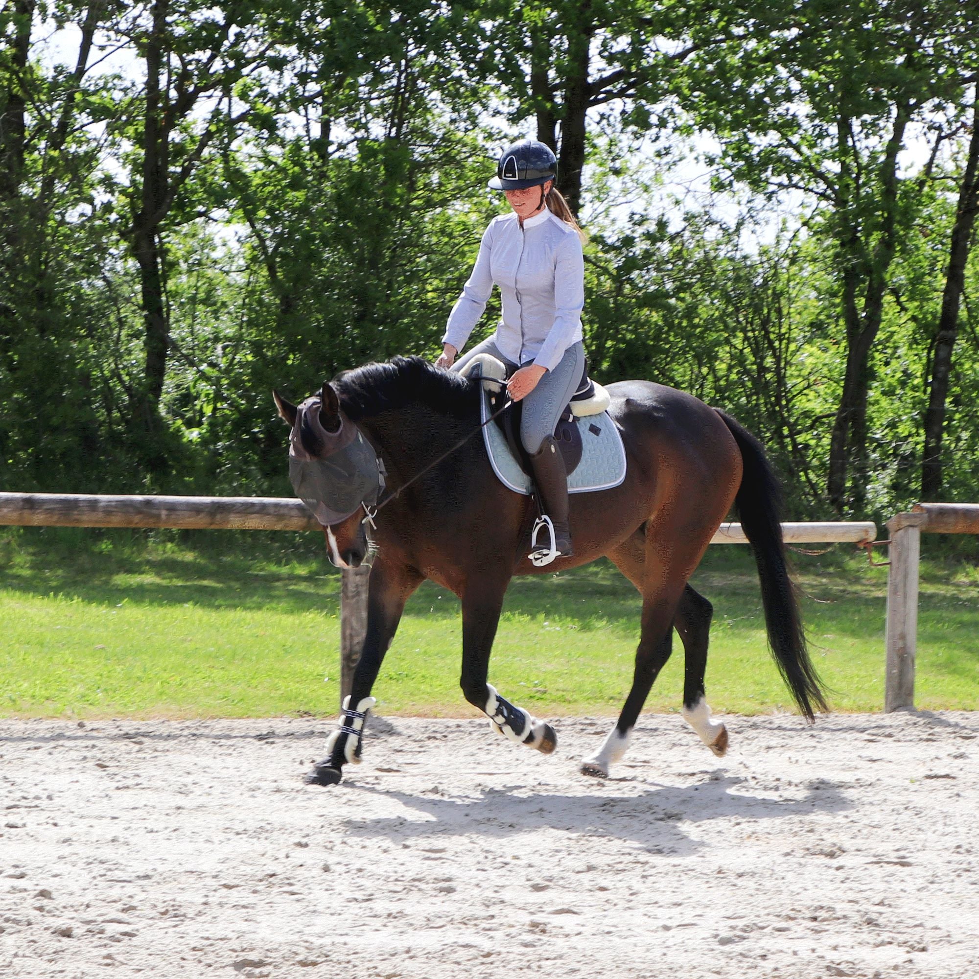 KEP - Casque d'équitation Cromo Shine marine visière polo | - Ohlala