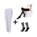Kingsland - Pack Legging equitazione donna KLKatja W E-Tec F-Grip bianco + Collant termico donna Smart Layer nero + Calzini da equitazione KLVidalia Show pack (x3) in omaggio | - Ohlala