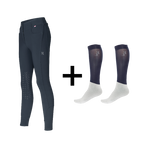 Kingsland - Pack Pantalon d'équitation femme KLKira marine + Chaussettes d'équitation Classic Show marine offertes | - Ohlala