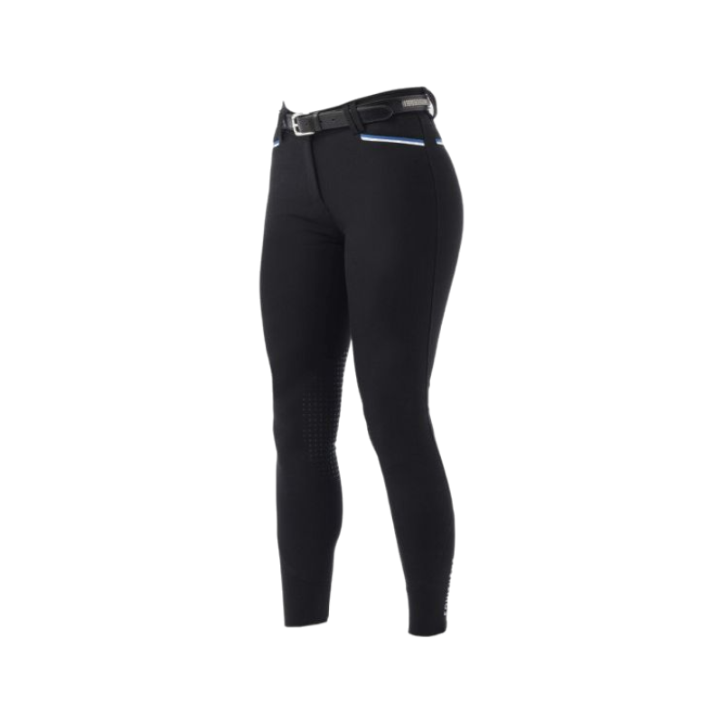 Equithème - Pantalon d'équitation femme grip genoux Lassy noir