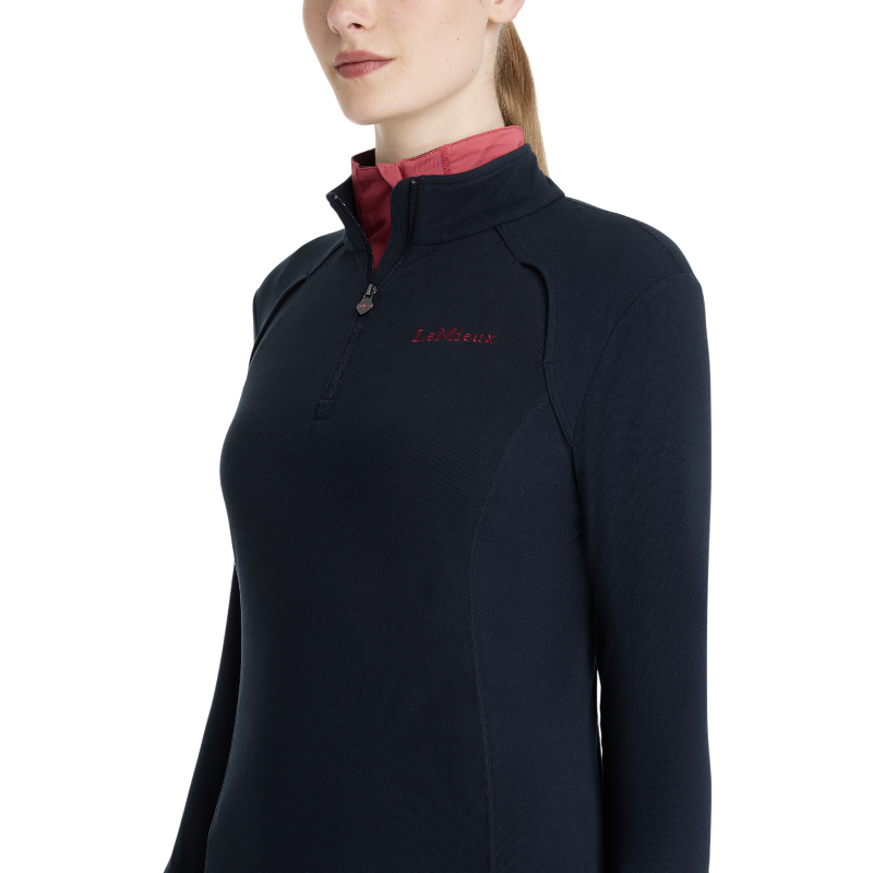 Lemieux - Women's navy Frances zip collar polar base layer 