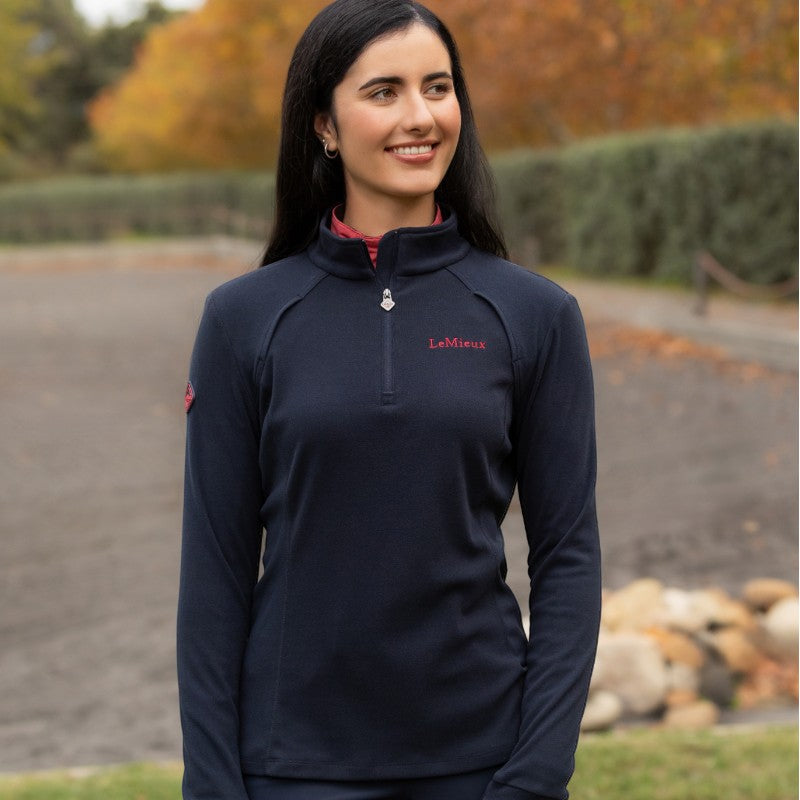 Lemieux - Women's navy Frances zip collar polar base layer 