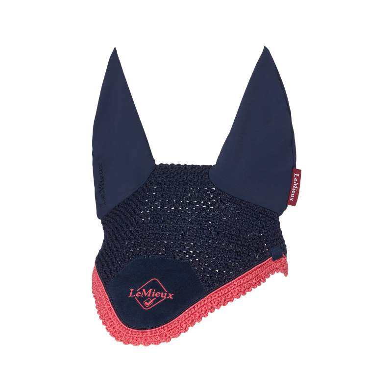Lemieux - Classic marine/cranberry fly-repellent bonnet for horses 