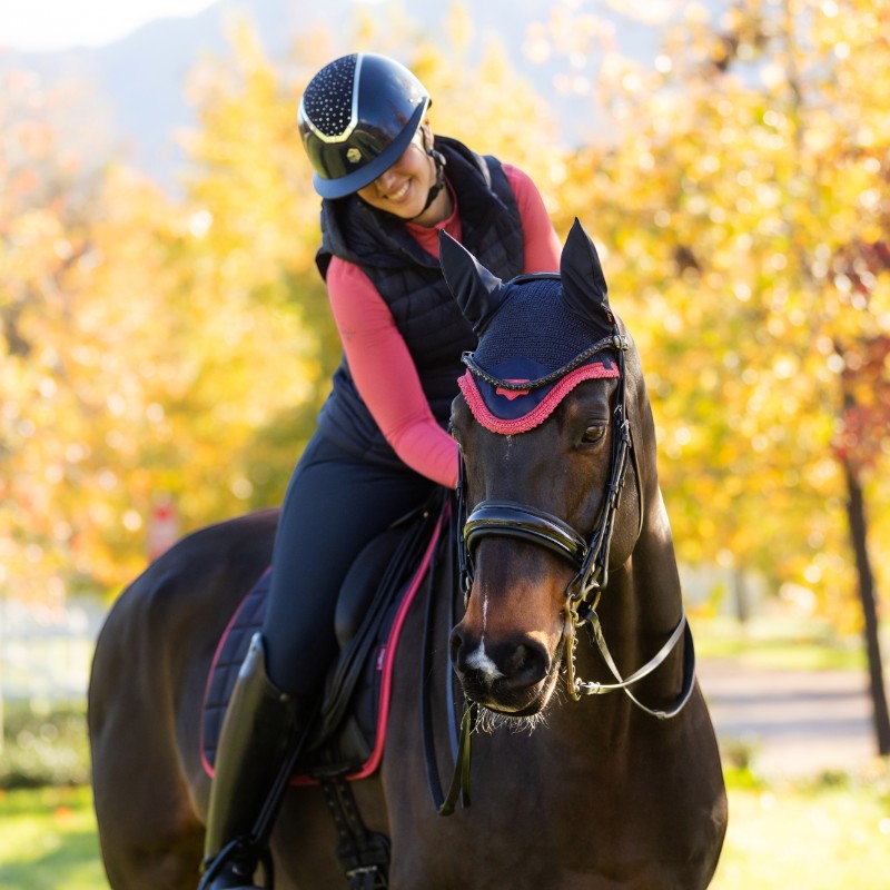 Lemieux - Fly mask for horses Loire marine/ cranberry 
