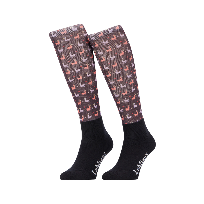 Lemieux - Equestrian Socks Footsie Llamas damson 