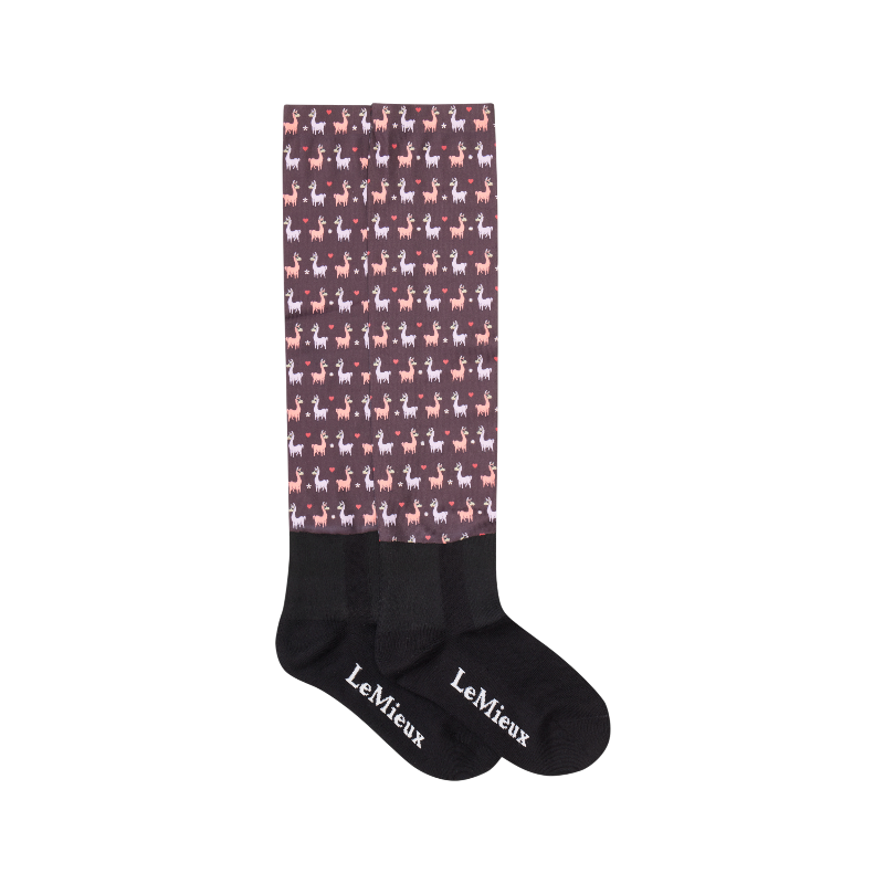 Lemieux - Equestrian Socks Footsie Llamas damson 