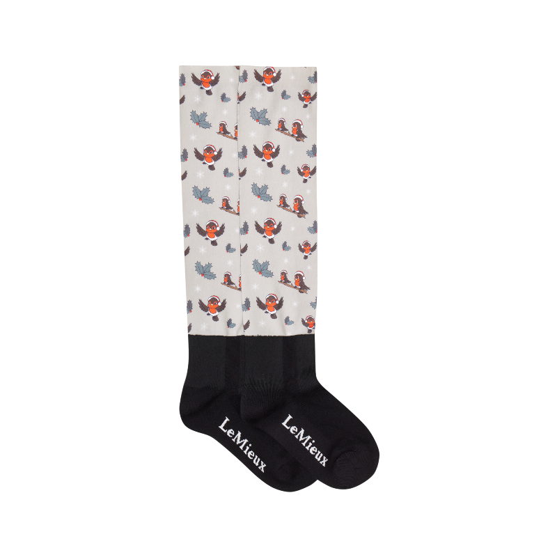 Lemieux - Footsie Christmas Riding Socks Robins almond 