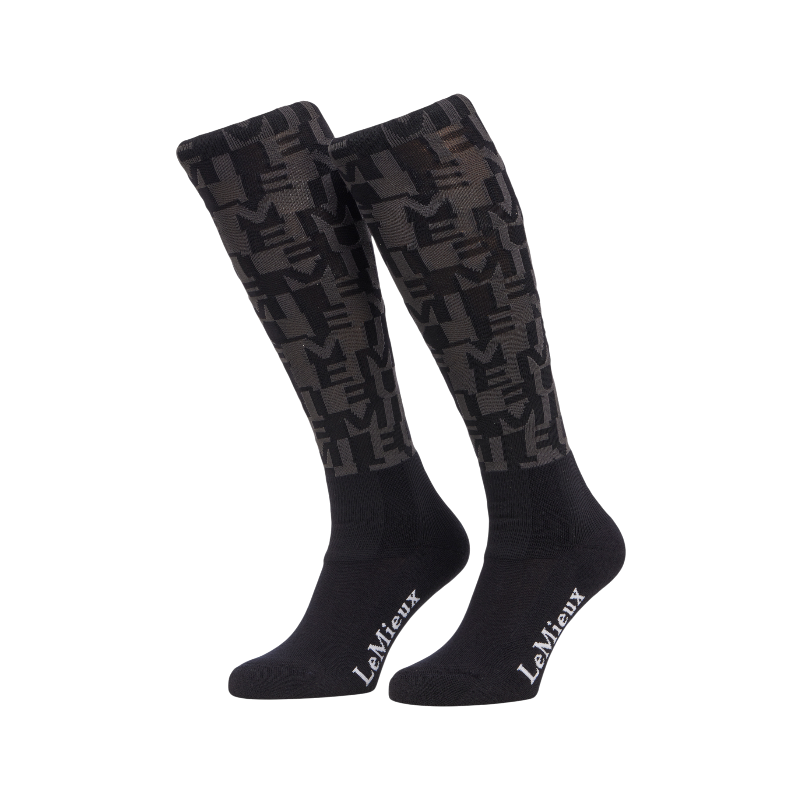 Lemieux - Footsie equestrian socks AOP logo navy 