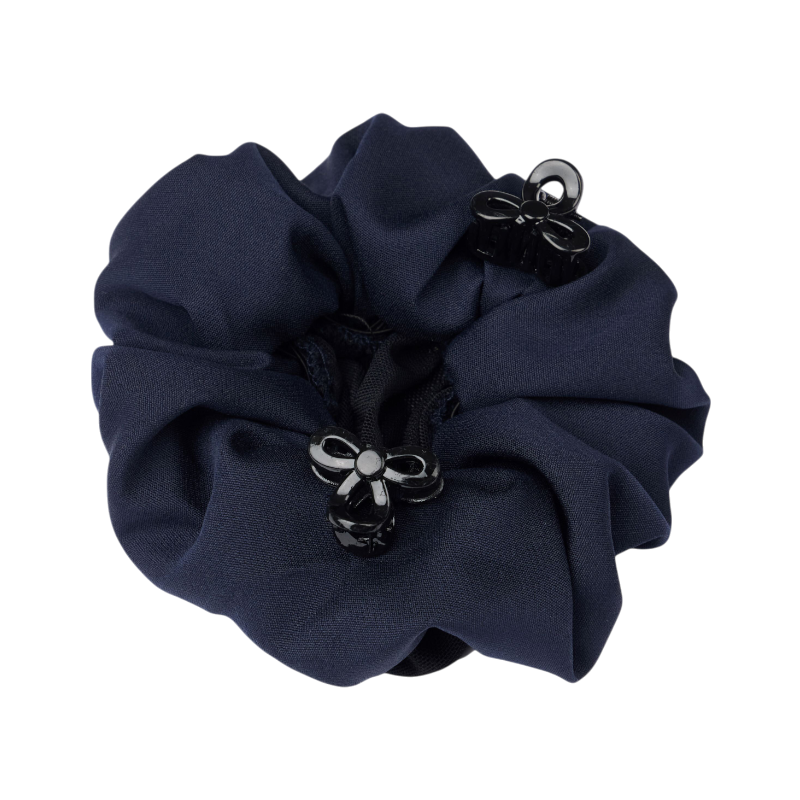 Lemieux - Crystal Hair Net Scrunchie navy/black | - Ohlala