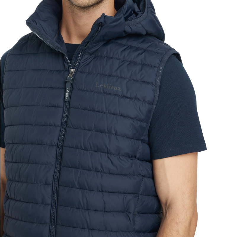 Lemieux - Men's navy hooded sleeveless down jacket 