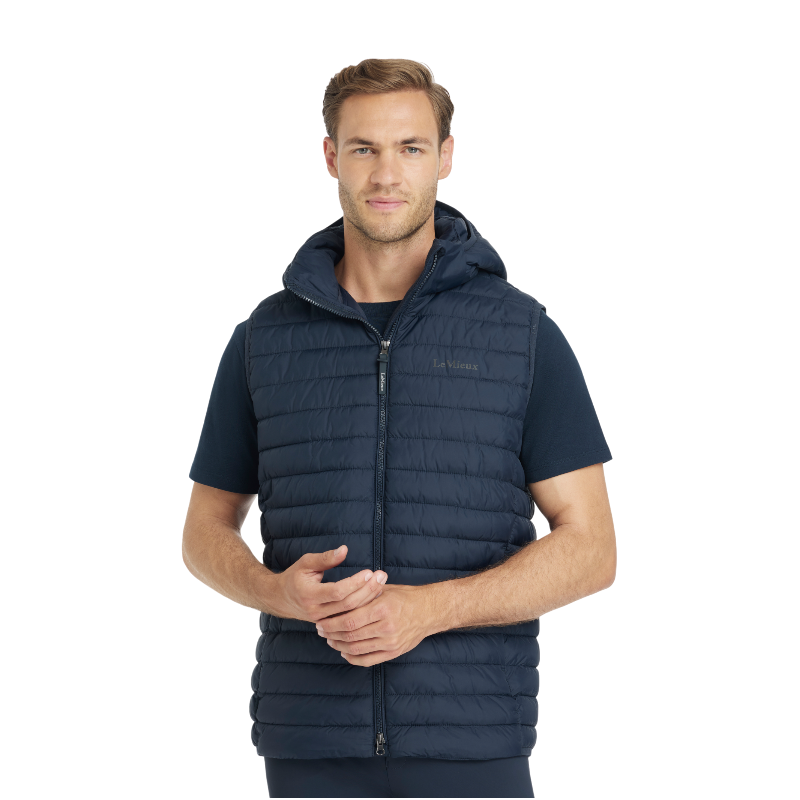 Lemieux - Men's navy hooded sleeveless down jacket 