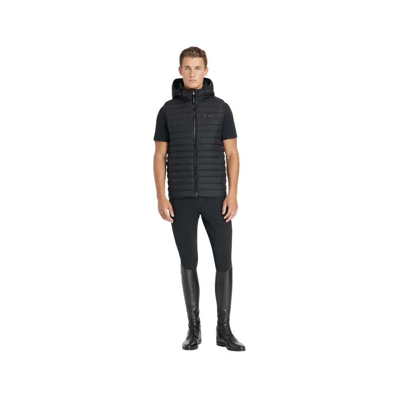 Lemieux - Black men's sleeveless down jacket with hood 