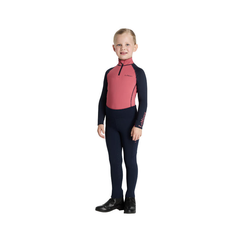 Lemieux - Nora Mini navy girls' brushed pull-on riding leggings | - Ohlala