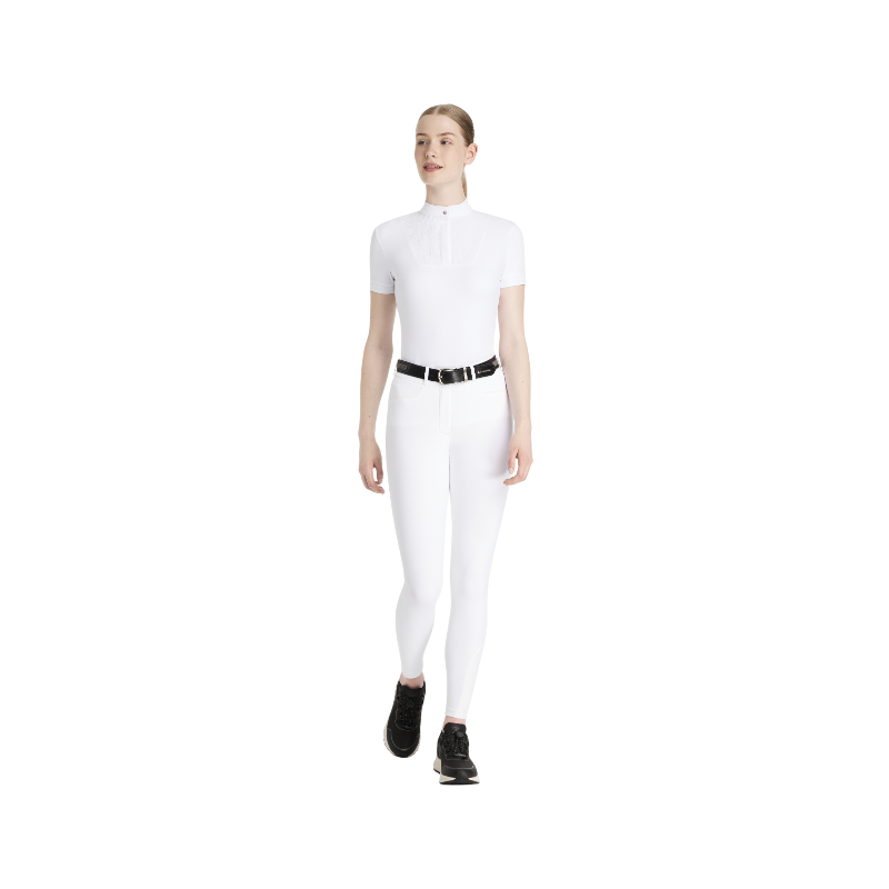 Lemieux - Pantalon d'équitation femme grip aux genoux Isabelle blanc
