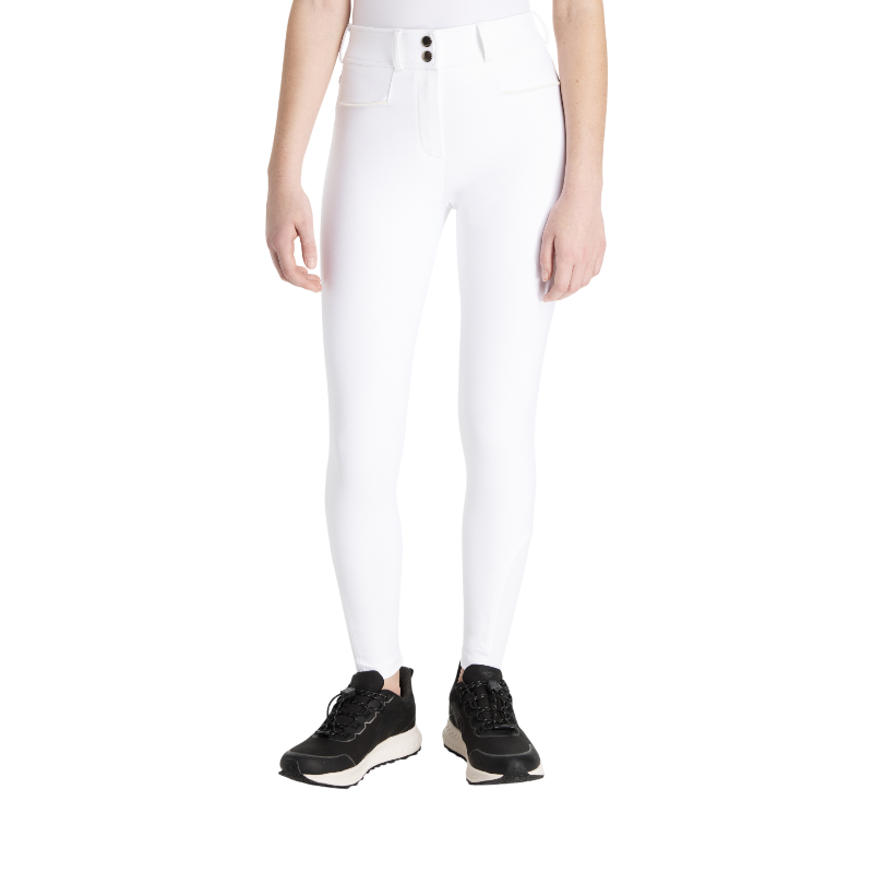 Lemieux - Young Rider Izzy white girls' riding pants with knee grip 