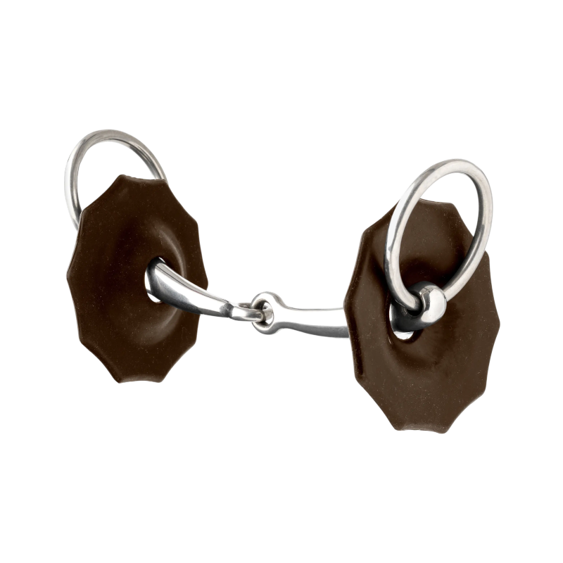 Lemieux - Rondelles de mors en caoutchouc Contoured marron | - Ohlala