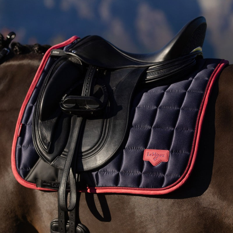 Lemieux - Classic Square Dressage Saddle Pad navy/cranberry 