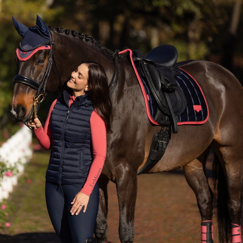 Lemieux - Classic Square Dressage Saddle Pad navy/cranberry 