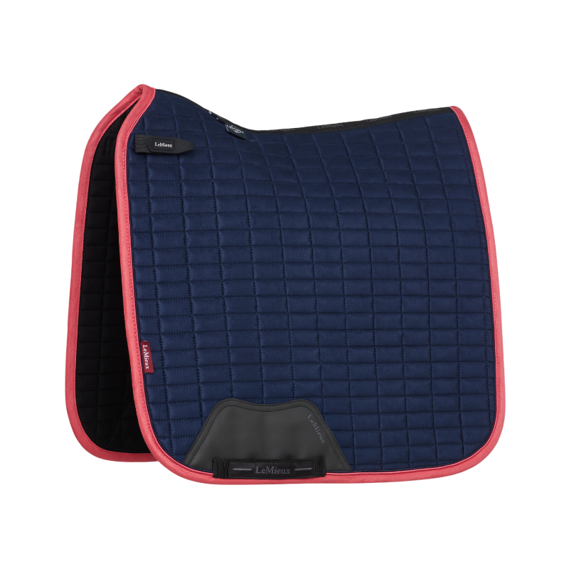 Lemieux - Marine suede square dressage saddle pad / cranberry 