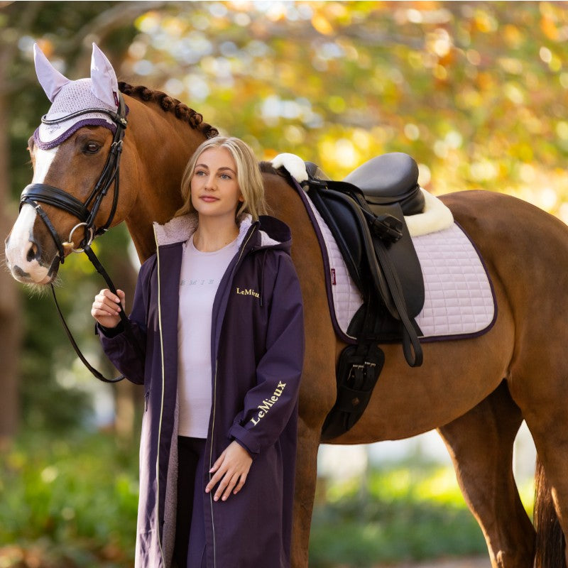 Lemieux - Square dressage pad suedine merinos+ lilac | - Ohlala