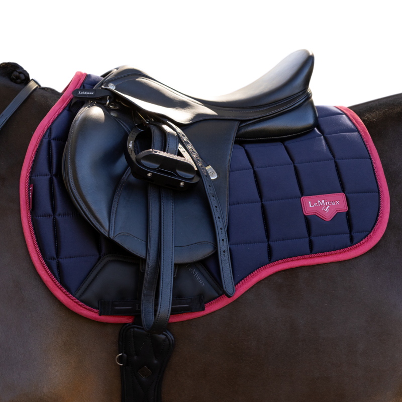 Lemieux - saddle pad Mixed Square Loire Classic marine/ cranberry 