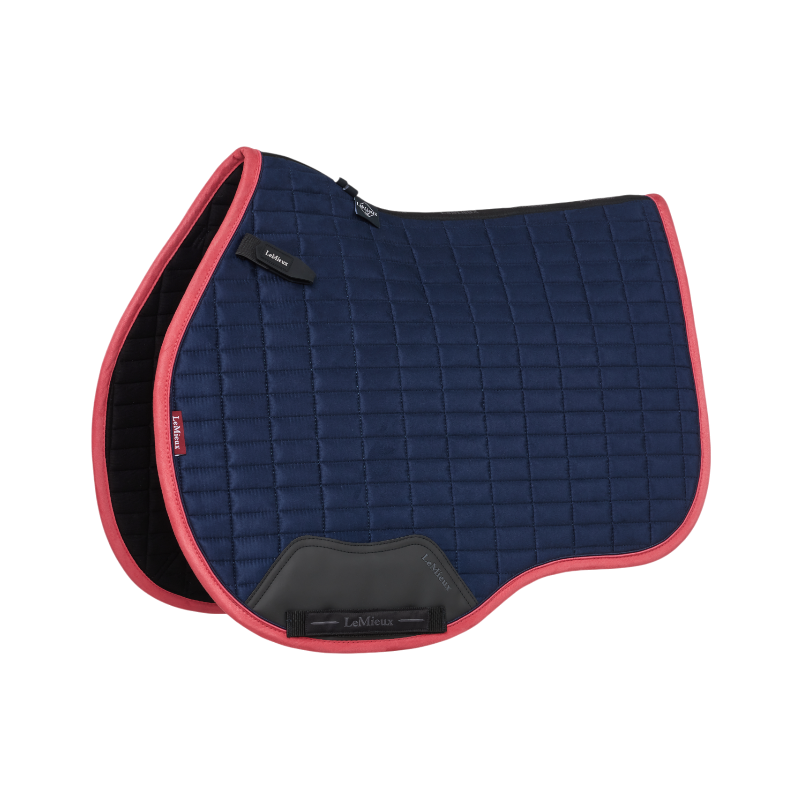 Lemieux - saddle pad Mixed suede square navy/cranberry 