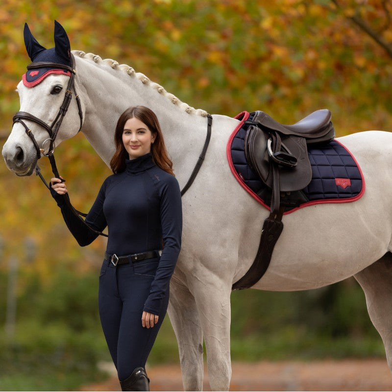 Lemieux - saddle pad Square Loire Classic marine/ cranberry 
