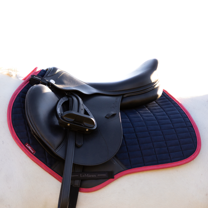 Lemieux - saddle pad Marine/cranberry suede square 