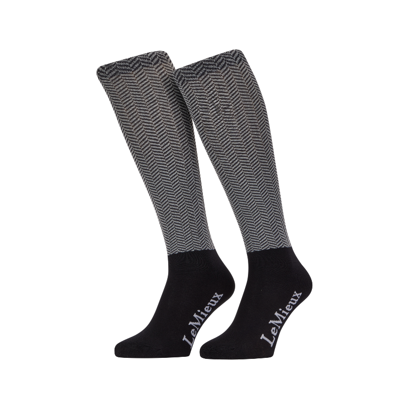 LeMieux - Chaussettes d'équitation Aspen noir/ chevron | - Ohlala