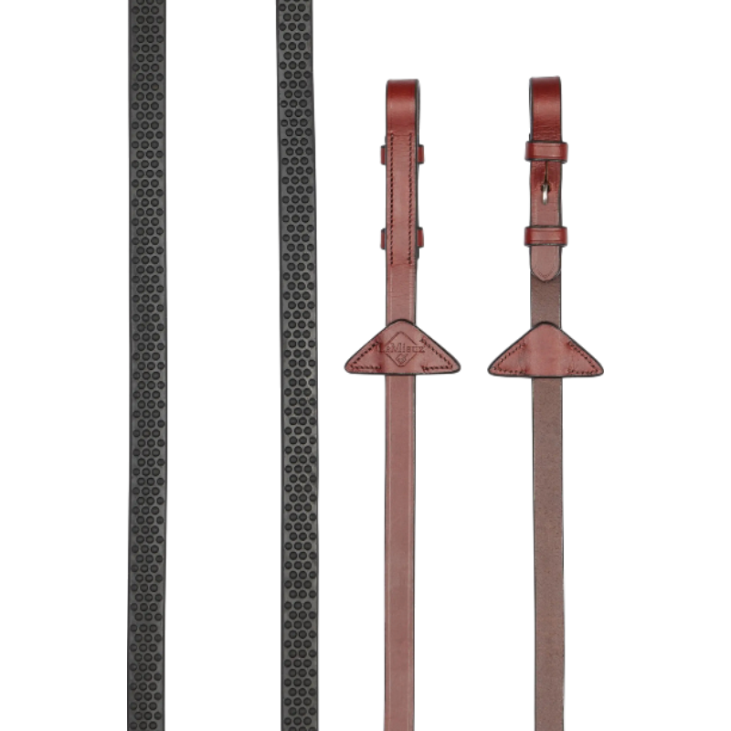 Lemieux - Soft Rubber Reins Chestnut/Silver | - Ohlala