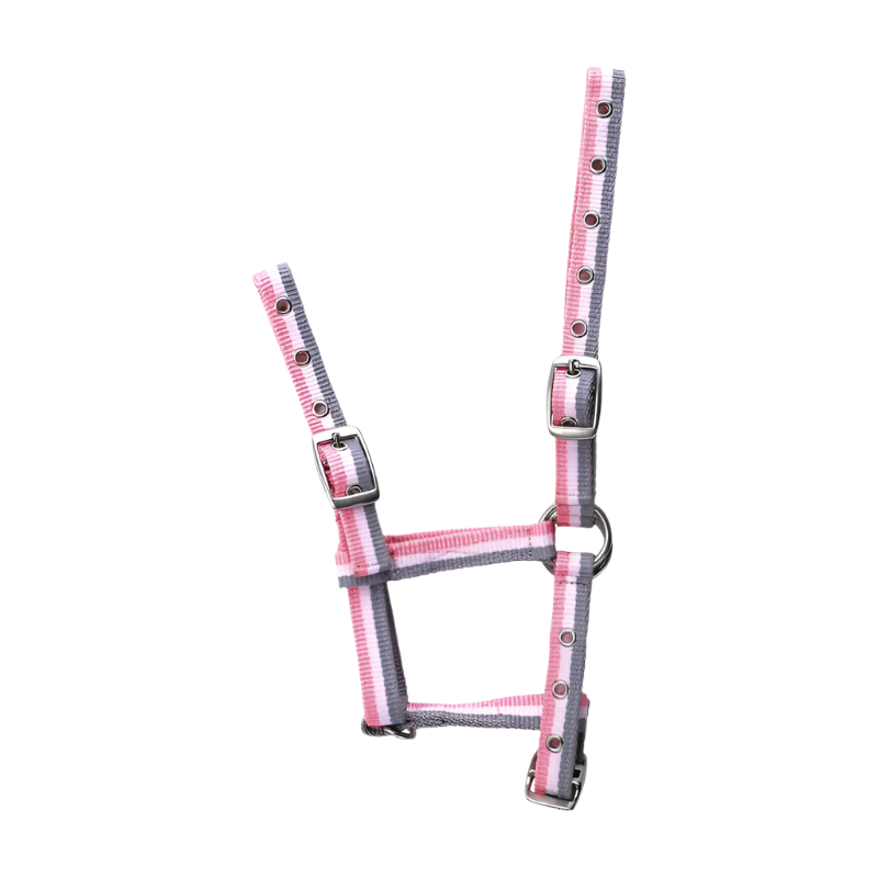 Norton - Adjustable foal halter grey/pink