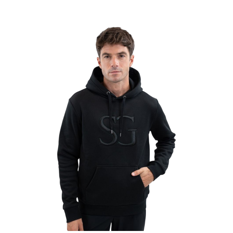 SG - Sweat à capuche unisexe Lusso noir | - Ohlala