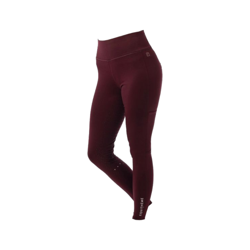 Equithème - Lyly burgundy full grip women's riding leggings 