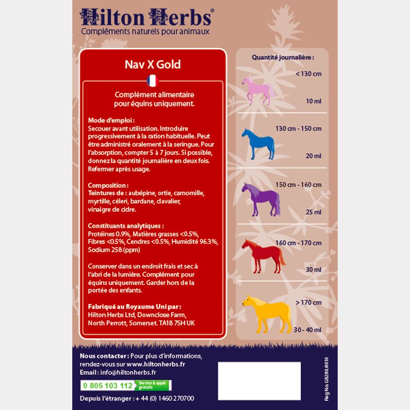 Hilton Herbs - Compléments alimentaire Fourbure & Naviculaire NAV X GOLD 3L | - Ohlala