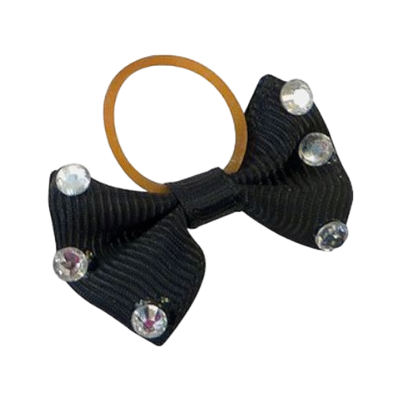 Equithème - Braiding bows with black transparent rhinestones