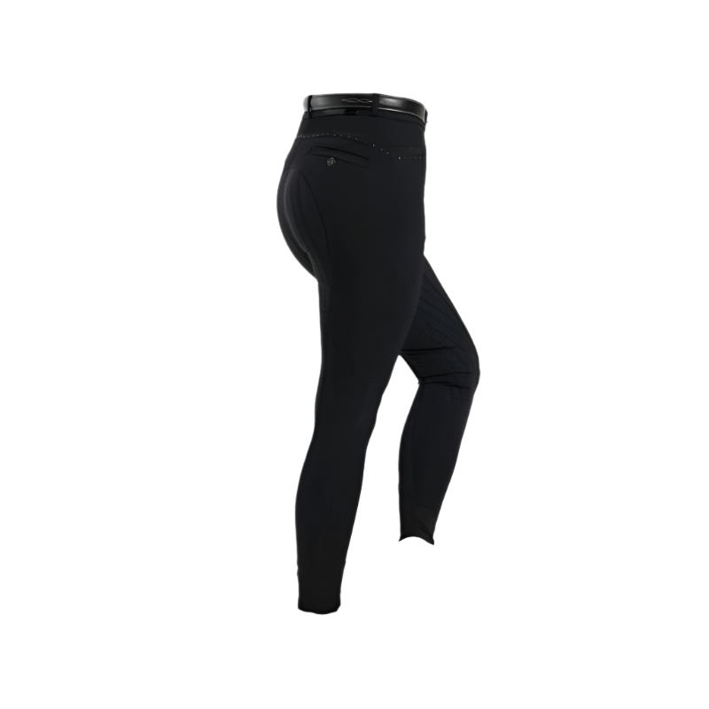 Equithème - Pantalon d'équitation fille Safir noir/ bleu