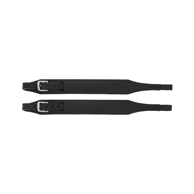 Norton - Black leather single-branch trivets 