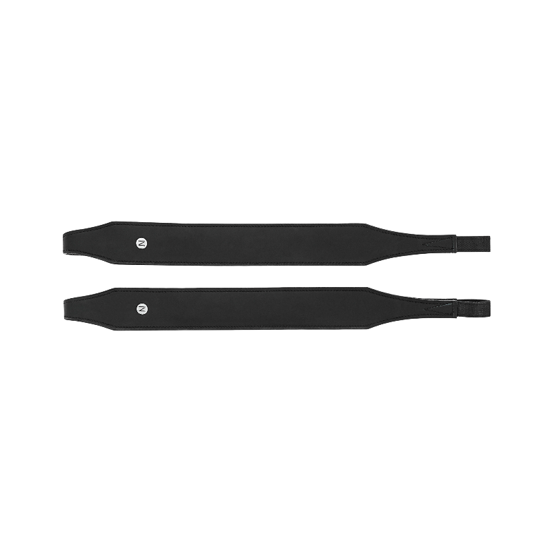 Norton - Black leather single-branch trivets 