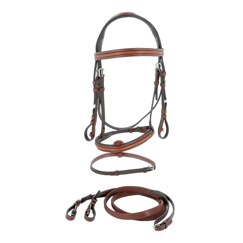 Flags &amp; Cup - Oslo bridle with brown reins