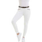 Equithème - Pantalón de equitación mujer Kim algodón orgánico blanco | - Ohlala