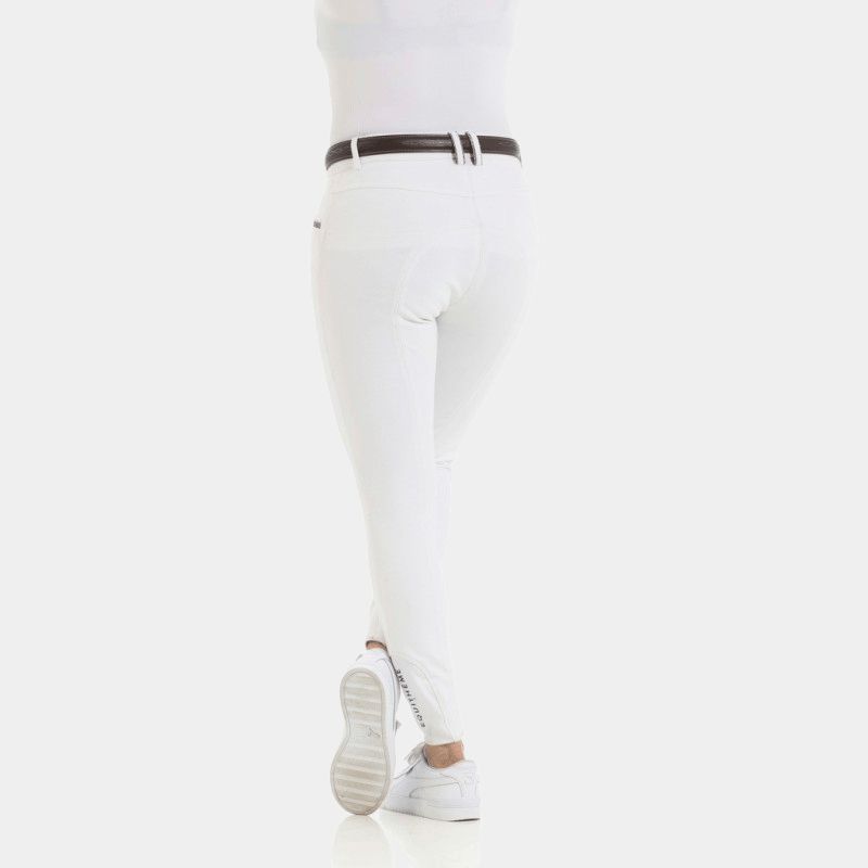 Equithème - Pantalon d'équitation femme Kim coton organique blanc | - Ohlala