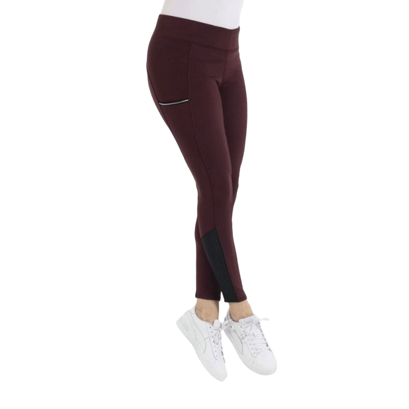 Equithème - Legging d'équitation full grip femme Brigitte bordeaux | - Ohlala