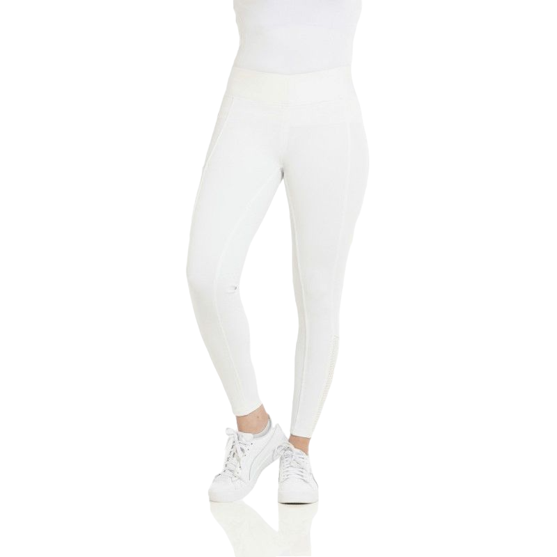 Equithème - Legging d'équitation full grip femme Brigitte blanc | - Ohlala