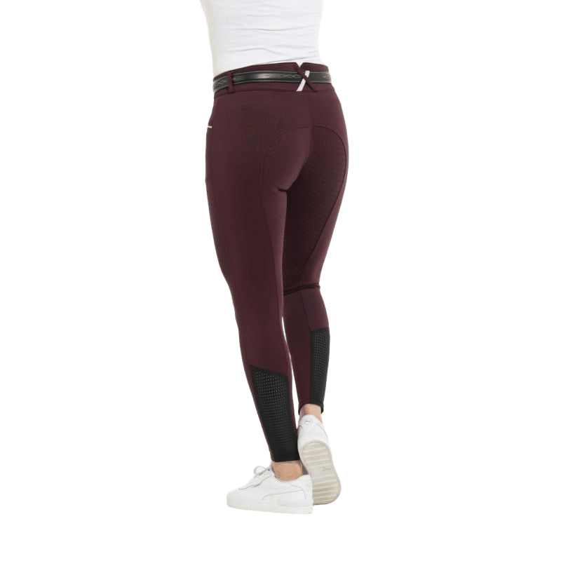 Equithème - Pantalon d'équitation full grip femme Claudine bordeaux | - Ohlala