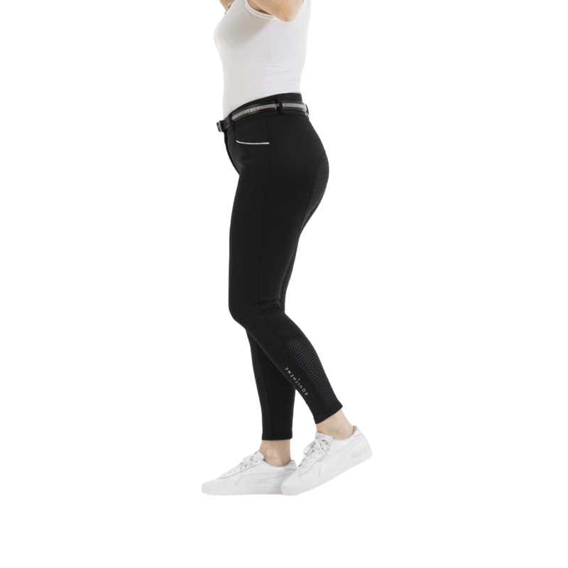 Equithème - Pantalon d'équitation full grip femme Claudine noir | - Ohlala